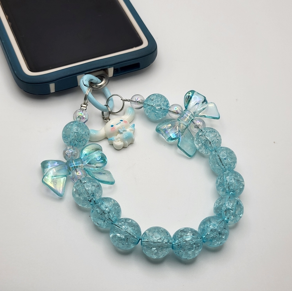 CINNAMOROLL Beaded Phone Charm Wrist Strap NEW